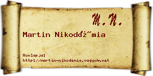 Martin Nikodémia névjegykártya